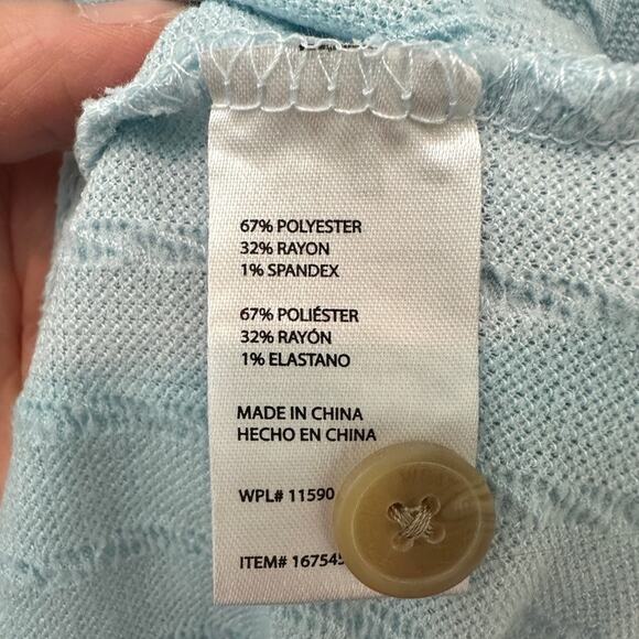 WEATHERPROOF VINTAGE | Button Front Blouse Light Blue Short Sleeve NWT | XXL - Picture 6 of 7